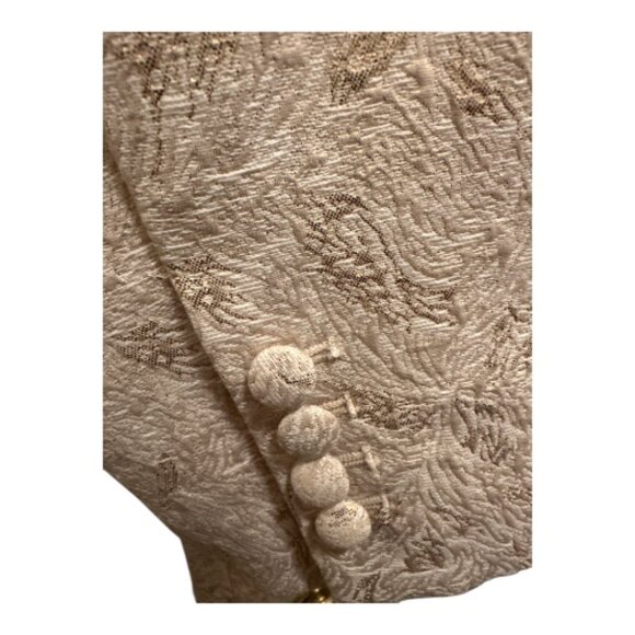 Beige & Gold Textured Blazer & Skirt Suit - Size 12 - Picture 5 of 16